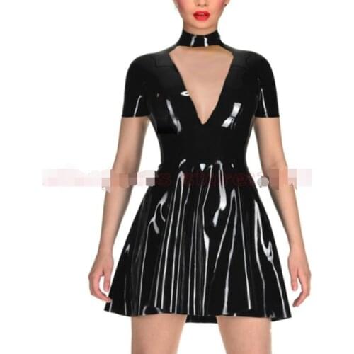 Womens rubber latex dresses(with back zip)(Provide size Custom)