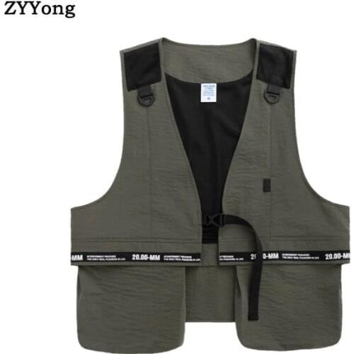 Summer Printing Letter Men Vest Jackets Youth Fashion Streetwear Hip Hop Gilet Travel Sleeveless Coat Set Chaqueta Hombre