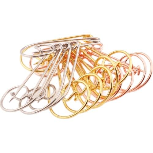 10 PCS Craft Safety Pins Silver/Rose Gold/Gold Safety Pin Brooch Stitch Markers Safety Pins Loops Charms Jewelry Tag Fasteners