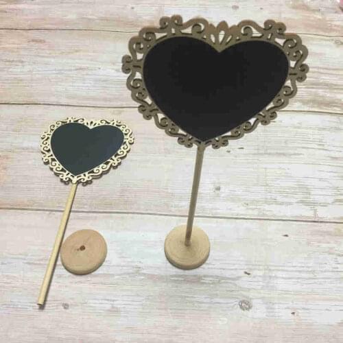 10pcs wood chalkboard heart mini chalkboard sign wedding table number card