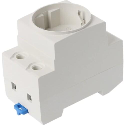 2020 New EU Type 35mm DIN Rail Mount AC Power Socket 16A 250V AC Connector