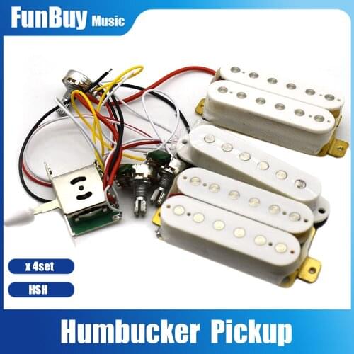 4set HSH Loaded Electric Guitar Humbucker Pickup 5-way Switch 2T1V Control Wiring Harness Prewired Electric Guitarra Parts