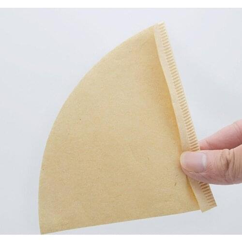 40Pcs Wooden Original Hand Drip Paper Coffee Filter Unbleached Cone Cup Dripper Disposable