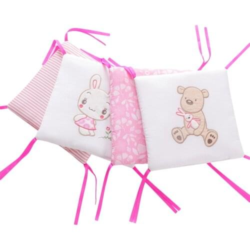 6Pcs/Set Infant Cartoon Crib Bumper Bed Protector Baby Kids Cotton Cot Nursery Bumper Baby Bed Anti-collision Bumper