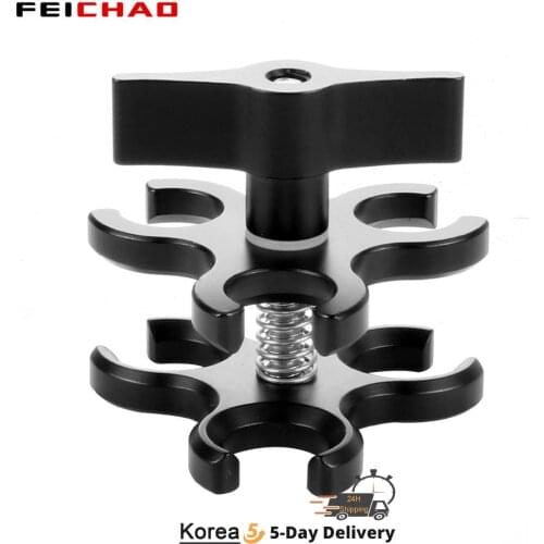 CNC Aluminum 2-Hole / 3-hole Butterfly Clip Clamp Light Arm Clamp Ball Head Camera Bracket Diving Clamp Spare Parts
