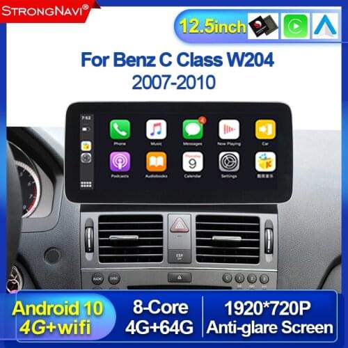 Android Auto Carplay Android 10 1920*720 8Core 4+64G Car Radio GPS Player For Benz C-Class C Class W204 S204 2008 2009 2010
