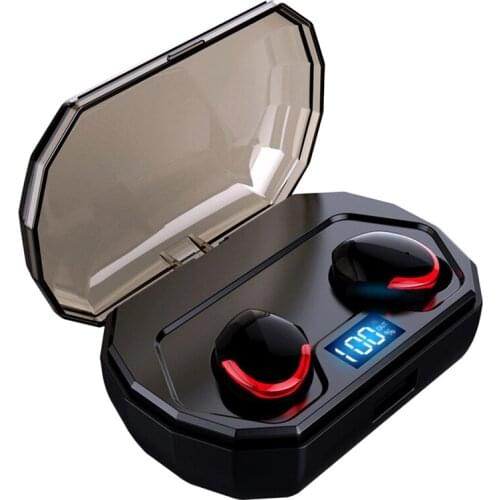 Wireless Binaural 5.0 Bluetooth Headset With Microphone Headset With Led Display Charging Box Waterproof Sports Headset