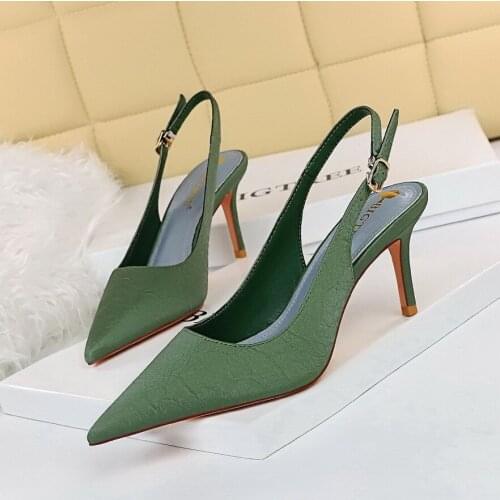 Women Sandals High Heels Summer Woman Pumps Thin Heels Party Shoes Pointed Toe Slip On Office Ladie Dress Shoe Plus SizeDE