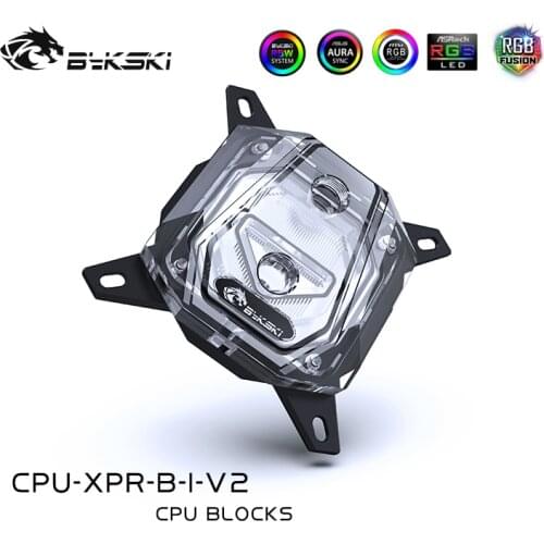 BYKSKI Water Cooler for i 9900k/LGA 1366/ LGA 1156/1155/1150/LGA 2011/2066 Water Block CPU Cooler cooling RGB/A-RGB LED Light