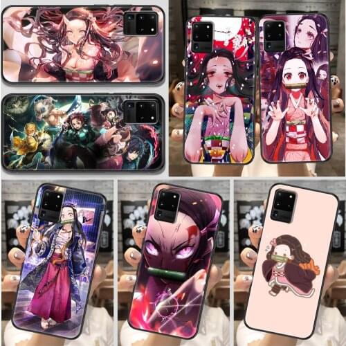 Demon Slaye Kamado Nezuko Phone case For Samsung Galaxy Note 4 8 9 10 20 S8 S9 S10 S10E S20 Plus UITRA Ultra black luxury bumper