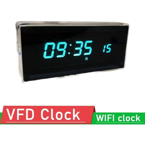 VFD WIFI clock Desktop Digital VFD clock Electronic time Creative Fluorescent screen clock Gravity sensor TYPE-C power