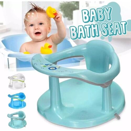Infant Tub Seat Baby Bathtub Suction Chair Anti-Slip Round Edge Safe Arm Back Rest Easy Install Removal Bathtub Shower Chair