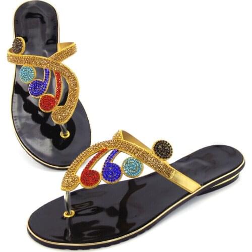 Doershow Discount Summer Shoes!Nice-Looking African Sandals Casual Slippers For Lady Blue Sandals doershow !DD1-78