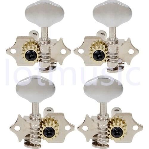 Ukulele Tuning Pegs 2L2R Chrome Silver Machine Heads Tuners for Friction Ukulele