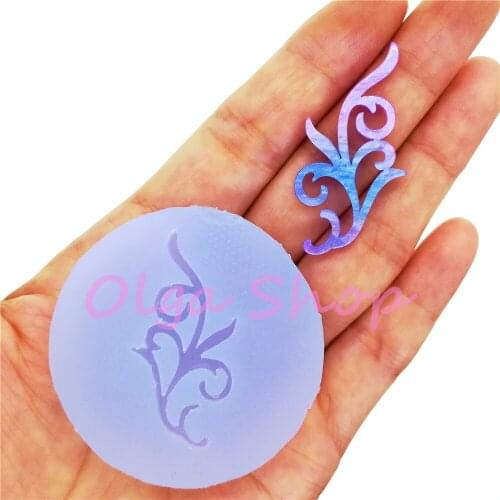 HYL451 Decorative Flower Silicone Mold Fondant Cake Decorating Craft Resin Art Earrings Necklace Pendant Jewelry 41.8mm x 20.9mm