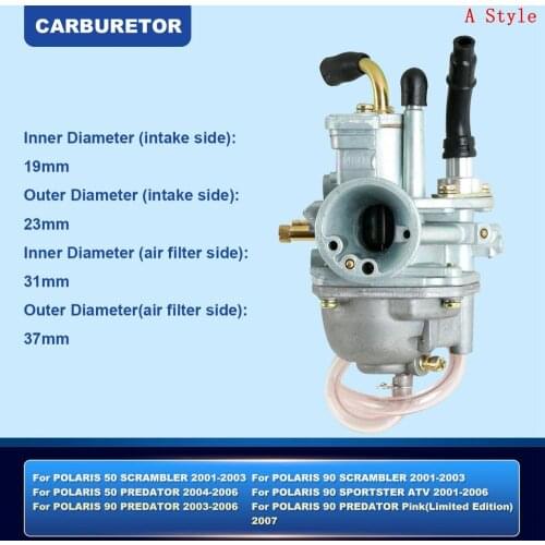 Motorcycle Carburetor For Polaris Predator 90 2003 2004 2005 2006 07 SPORTSMAN ATV CARB QUAD MANUAL CHOKE 90cc