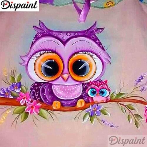 Dispaint Full Square/Round Drill 5D DIY Diamond Painting "Cartoon owl" Embroidery Cross Stitch 3D Home Decor A11217