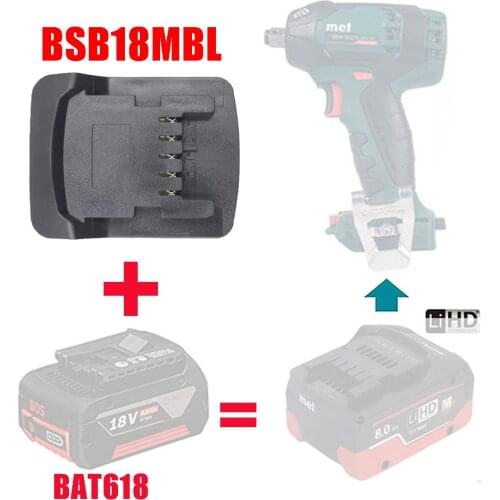 Dawupine BSB18MBL Adapter Converter Can use Bosch 18V Li-ion Battery BAT618 on Metabo 18V Lithium Electrical Power Tool