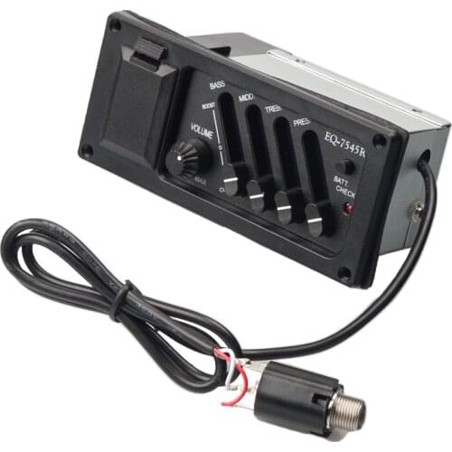 MagiDeal Q-7545R 4 Band EQ Equalizer Piezo Pickup for Acoustic Guitar Parts