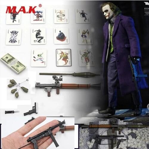 1/6 Scale Joker Clown Bag Gun Knife Grenade Poker Model Accessories for 12 inches Action Figure Scenes Accessory