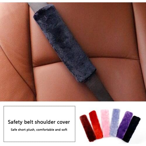 Plush Car Seat Belt Cover Universal Auto Seat Belt Covers Warm Soft Shoulder Cushion Protector Safety Belts Shoulder Protection
