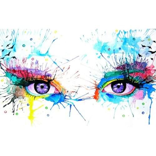 Unframe Paint By Numbers Eyes Abstract Art DIY Picture Oil Painting By Numbers Portrait Acrylic Paint Canvas Handicraft