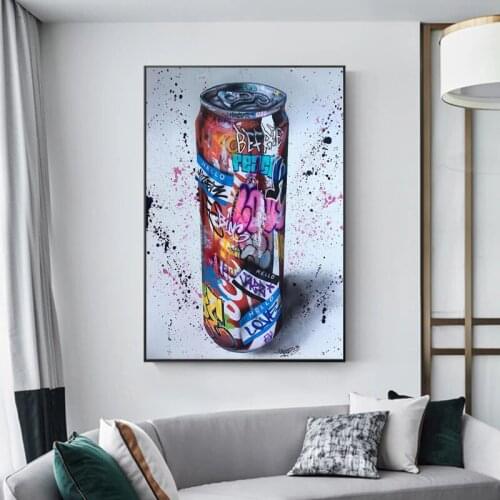 Graffiti Art Drink Bottle Wall Art Posters Prints Abstract Canvas Painting Modern Wall Pictures for Living Room Home Cuadros