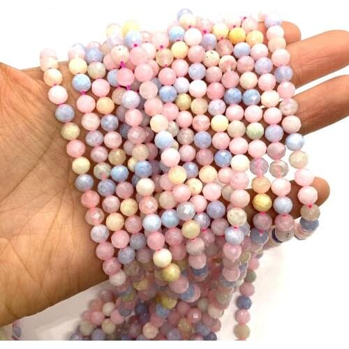 Natural Stone Faceted Round Beads, Artificial Rock Semi-precious Stones Beads for DIY Bracelets, Necklaces, Earrings Accessories