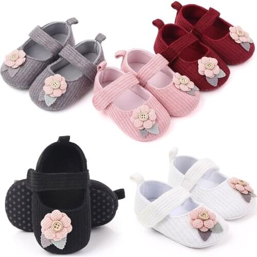 Baby Girs Shoes First Shoes Baby Walkers Toddler First Walker Kids Flower Soft Cotton Fabric Sole Baby Shoe Autumn Spring