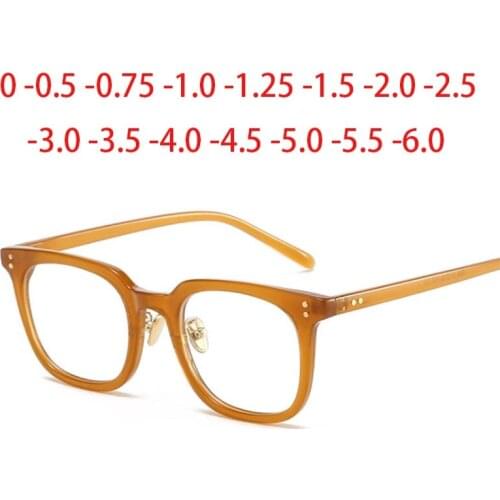 Unisex Square Eyewear Male Female Vintage Glasses Women Eyes Men Retro Eyeglass -0.5 -1.0 -1.5 -2.0 To -6.0