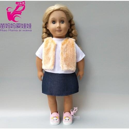 18 Inch Born Baby Doll Clothes Skirt Wool Vest 45CM 18 Inch Girls Doll Winter Outfits Coat Clothes Jeans Dress