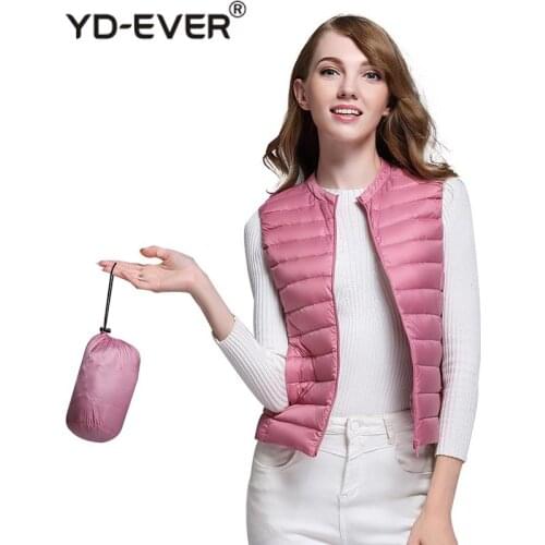 Autumn Duck Down Vest Womens Short Jacket Sleeveless Portable Puffer Vest Coat Female 2020 New Winter Student Waistcoat