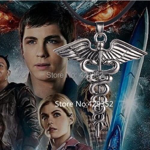 Euro-American Classical Movie Percy Jackson Necklace Vintage Angel Wing Pendant Necklace For Sale 24pcs/lot