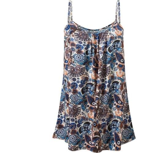 Sleeveless Sling Print Tank Tops Women Summer Sexy Casual Loose Plus Size T Shirt Female Beach Streetwear Tops