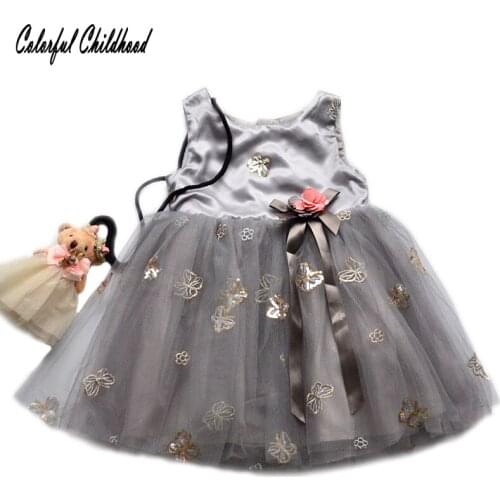 Sequins Butterflies Toddler Girl Summer Dress Spring Autumn Infant Baby Kids Sleeveless tutu Dresses For Girls Party Outfits