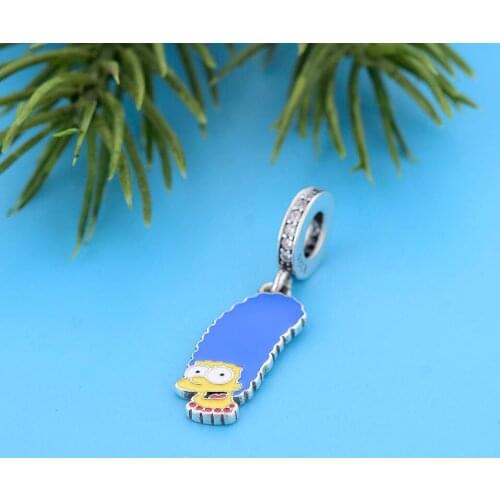 Fit Original Charm Bracelet Authentic 925 Sterling Silver Blue Hair Mother Lady Housewife Bead For Making Women Berloque 2021