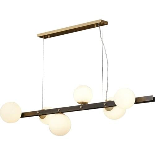 Postmodern creative simple all-copper glass dining room living room bedroom chandelier designer light luxury chandelier