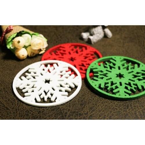 Christmas coasters snowflake non-woven fabric coasters Christmas household items