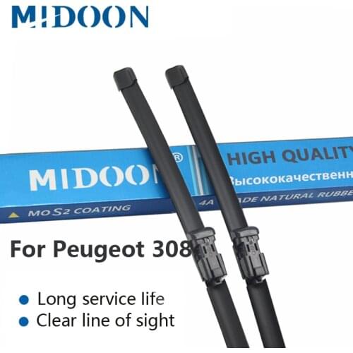 MIDOON Wiper Blades for Peugeot 308 Hatchback / SW / CC T7 / T9 2007 2008 2009 2010 2011 2012 2013 2014 2015 2016 2017 2018