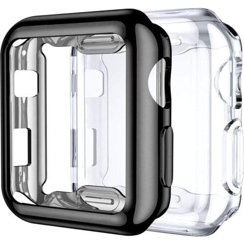 Compatible with Apple Watch Series 1/2/3 screen protector 38mm, 42mm 40mm 44mm soft TPU full cover protective cover