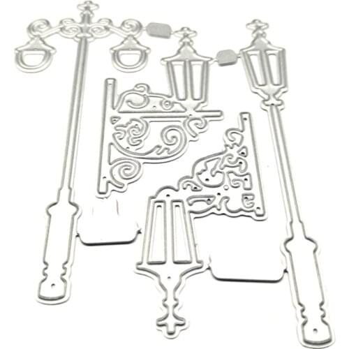 N1HF Street Lights Card Knife Mold Cutting Dies Set for Cards Scrapbooking
