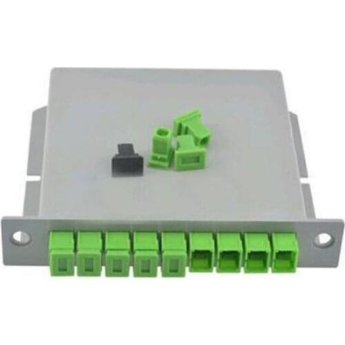 High Quality SC APC 1X8 plc Fiber Optic Splitter FTTH Planar Wave Guide Optical Coupler Insert optical splitter