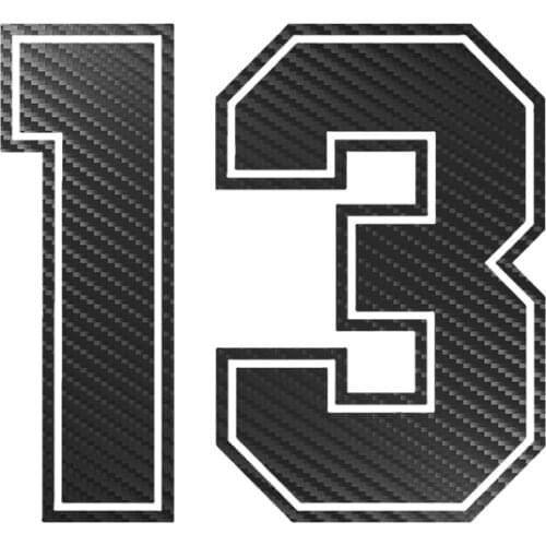 15*13.7cm Number 13 Carbon Fiber Funny Car Sticker Vinyl Decal Auto Car Stickers and Decals Sticker on Car Styling Decoration