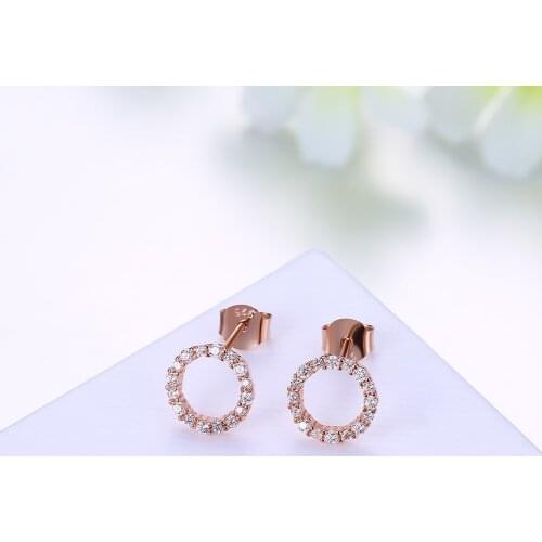 SH-E0110 Fashion Silver Earrings Rounf Hoolow Hoop Shape Fashion Sterling Silver Stud Earring