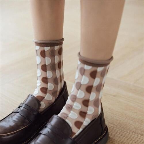 Women Socks Flower See Through Breathable Rabbit Semicircle Mesh Socks Spring/Summer