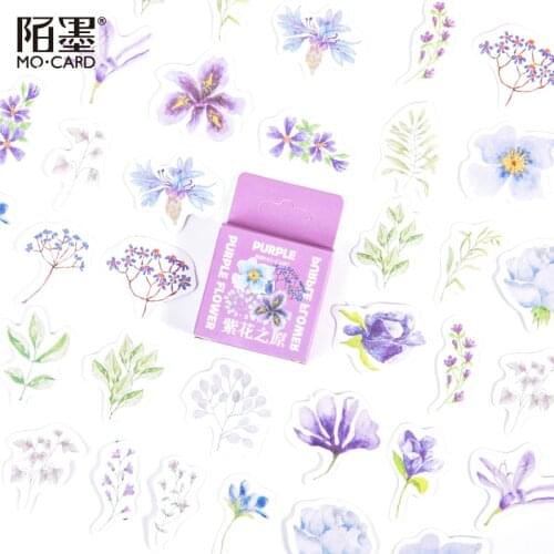 46Pcs/Pack Kawaii Purple Lavender Thank You Mini Stickers Ablum Diary Scrapbooking Label School Supplies Bullet Journal n944