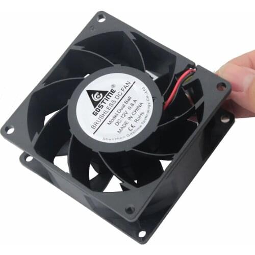 5 Pcs Gdstime 4Pin PC Cooling Fan 12V 80x80mm 8038 Two Ball 3 inches 8cm DC Brushless Fan 80mm x 38mm High Speed