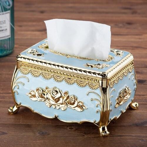 European style acrylic tissue box luxury KTV hotel tissue box tissue rack desk accessories home office bar desktop tissue