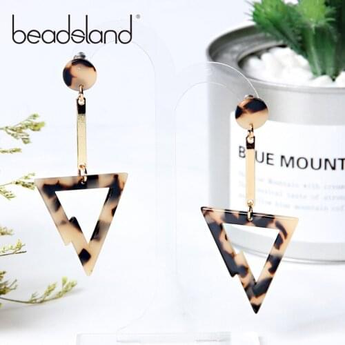 Beadsland Acetic Acrylic Drop Earrings Fashion Ethnic Triangle Elegent Design Women Girls Gift 38771