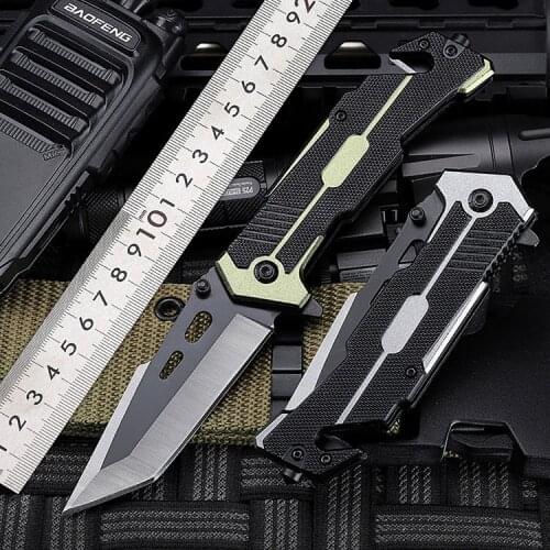 Free shipping Folding Tactical Knife sharp Blade Aluminum Handle Camping Hunting Outdoor Survival Cold finish steel rescue knife